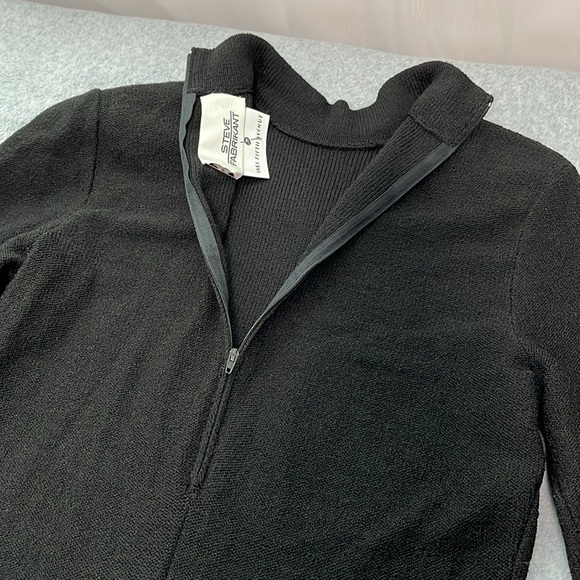 Vintage Black Wide Leg Jumpsuit Large Mod Disco Whimsigoth Designer - Picture 9 of 13